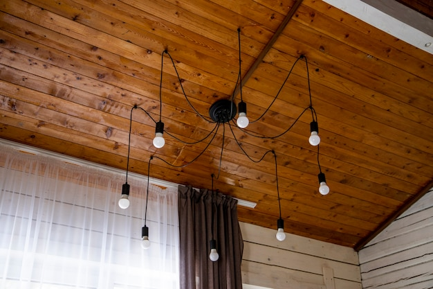 VagonTrace.ru | Деревянный потолок в квартире в стиле лофт